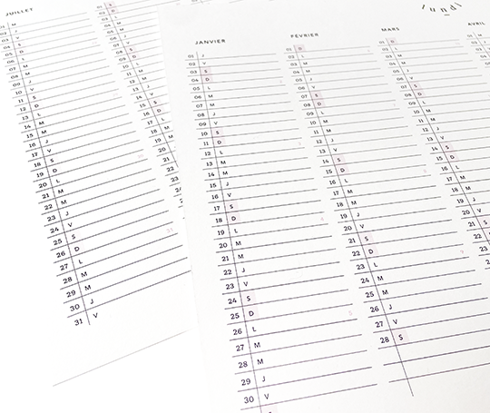 Calendrier annuel 2026 A4 - by Lundi