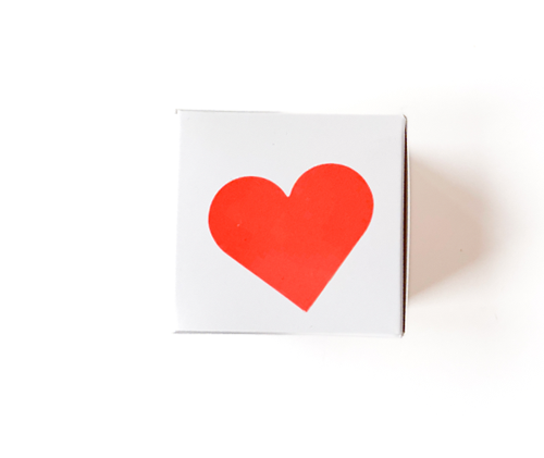 Distributeur d'autocollants en forme de coeur - Rouge fluo