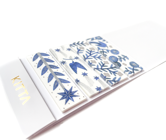 Kitta - Pochette de washi prédécoupé - Fleurs bleues