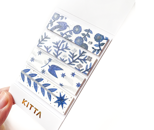 Kitta - Pochette de washi prédécoupé - Fleurs bleues