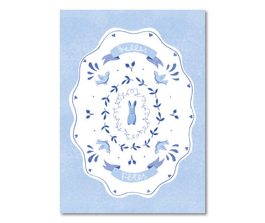Carte - Belles fêtes mon lapin