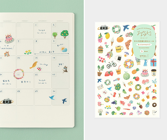 Midori - autocollants Yuru Log  - Motif épicerie