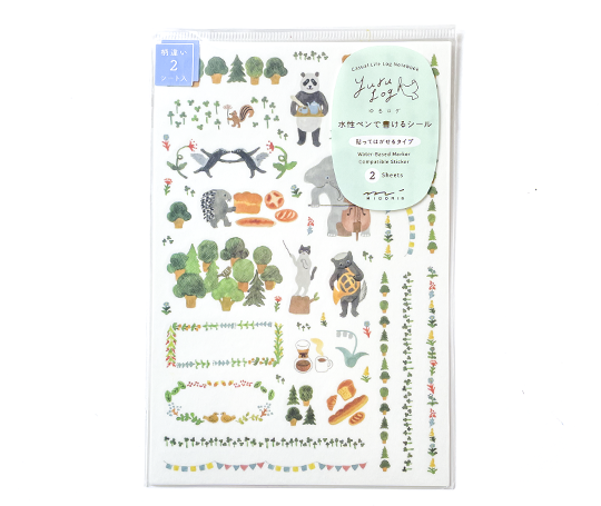 Midori - autocollants Yuru Log  - Forest Animals