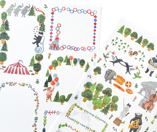 Midori - autocollants Yuru Log  - Forest Animals