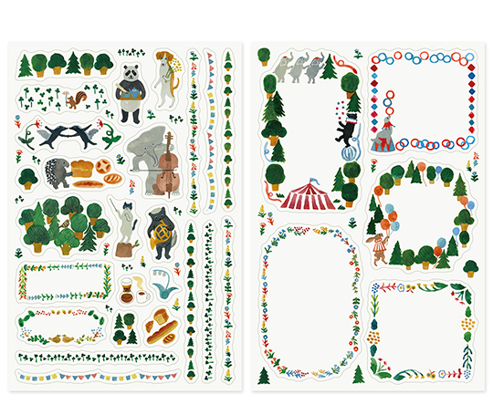 Midori - autocollants Yuru Log  - Forest Animals