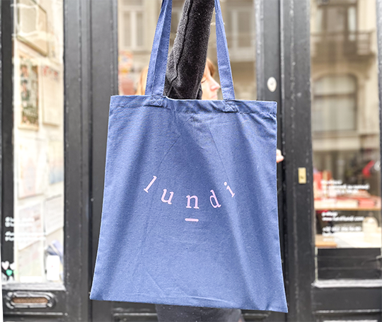 Tote bag Lundi 2025 - Bleu nuit