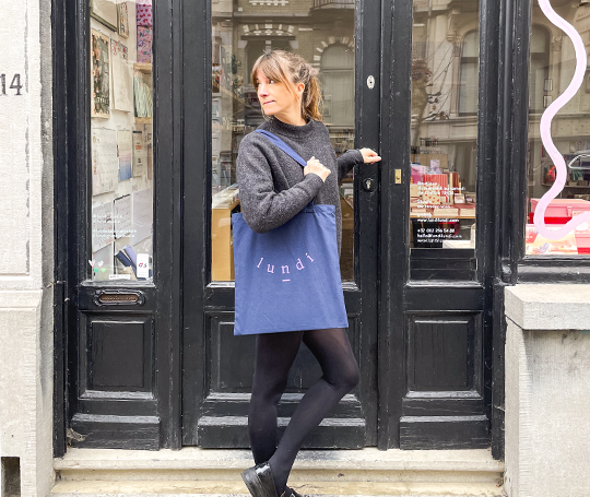 Tote bag Lundi 2025 - Bleu nuit
