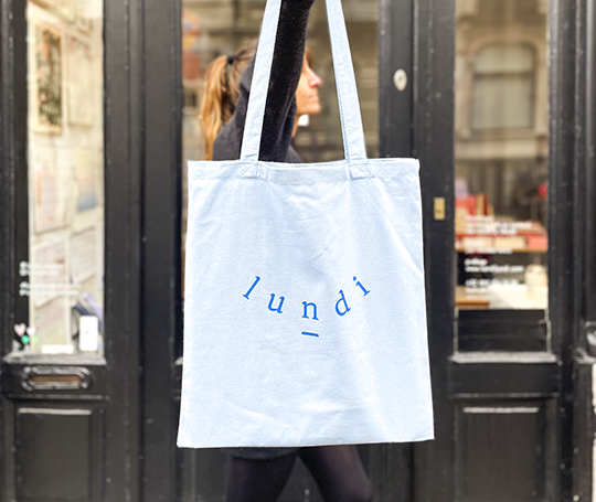 Tote bag Lundi 2025 - Bleu ciel