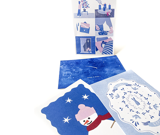 Carte - Bonhomme de neige en papier