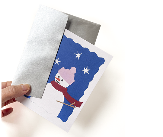 Carte - Bonhomme de neige en papier