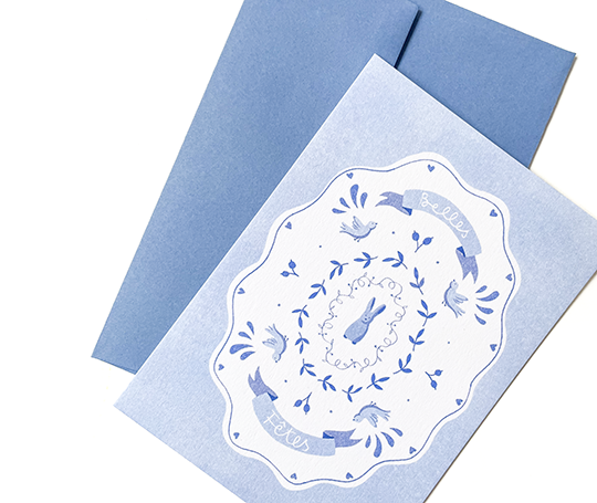 Carte - Belles fêtes mon lapin