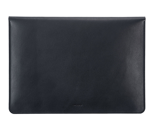 Pochette en cuir noir pour ordinateur - Noir
