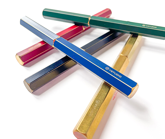 Ystudio stylo-plume en laiton - Bleu