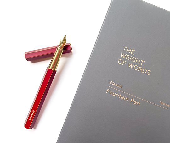 Ystudio stylo-plume en laiton - Rouge