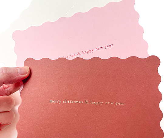 Carte - Merry Christmas & Happy New Year - Letterpress sur rouille