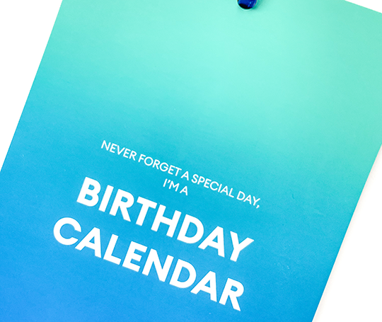 Calendrier d'anniversaires sérigraphié