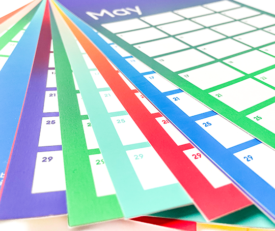 Calendrier d'anniversaires sérigraphié