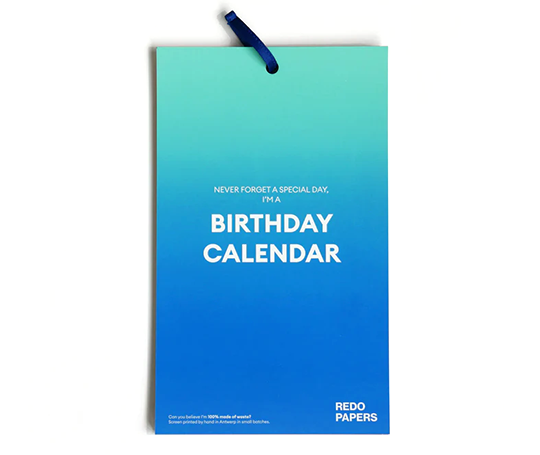 Calendrier d'anniversaires sérigraphié