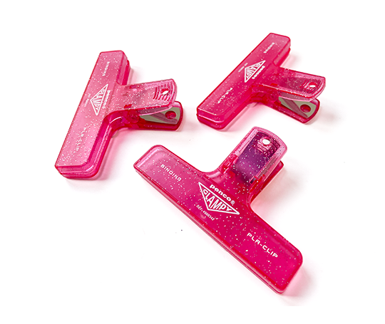 Penco - pince en plastique Clampy Pla-clip - rose à paillettes