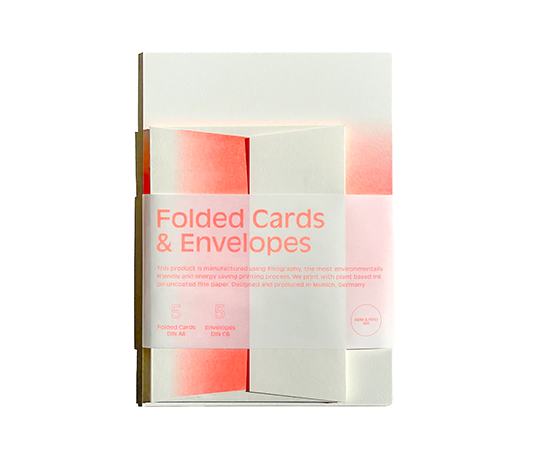 Ensemble de 5 cartes doubles et enveloppes dégradées