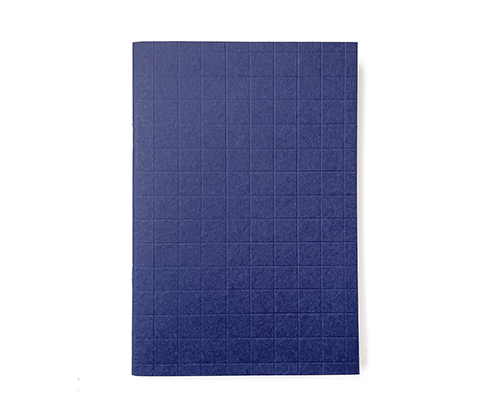 Carnet souple à couverture gaufrée et carreaux fluos - Bleu nuit