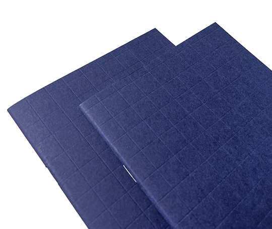 Carnet souple à couverture gaufrée et carreaux fluos - Bleu nuit