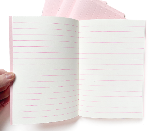 Carnet souple à couverture gaufrée et réglure mixte - Rose