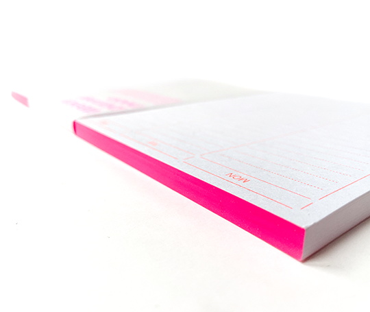 Bloc planificateur semainier imprimé en riso