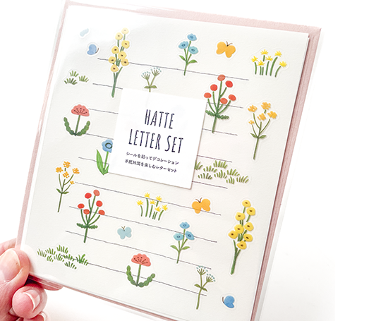 Set de papier à lettres avec autocollants - Fleurs