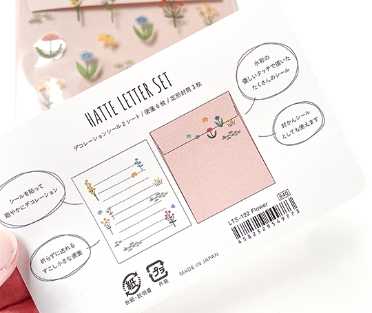 Set de papier à lettres avec autocollants - Fleurs