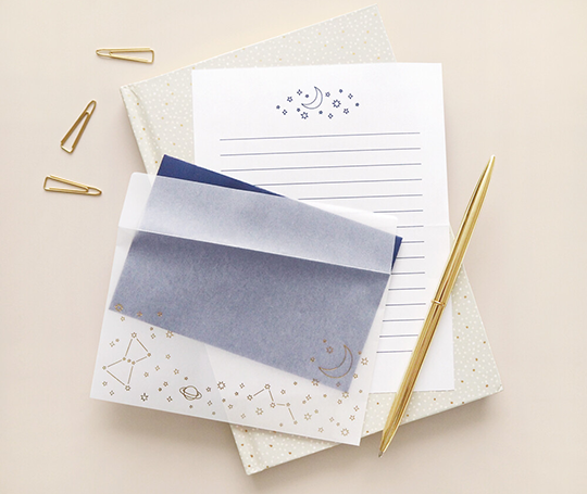 Set de papier à lettres - Ciel étoilé