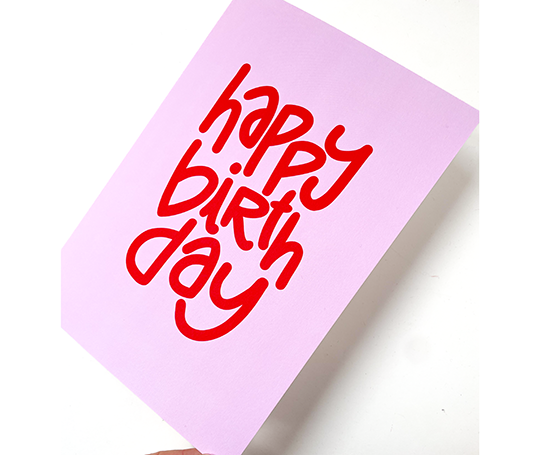 Carte A4 double - Big Pink Happy Birth Day