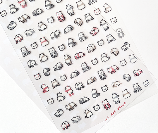 Planche d'autocollants Tiny Tiny - Pandas