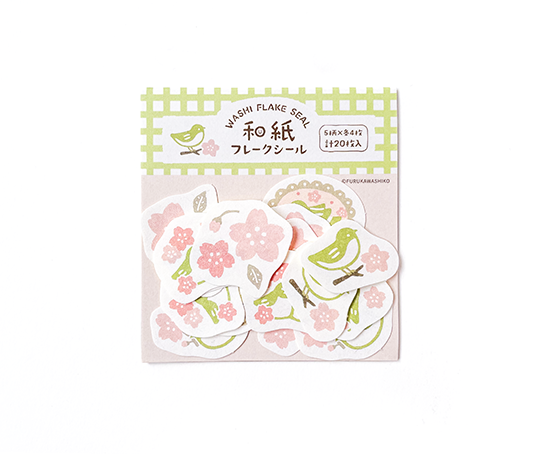 Autocollants "flake" - Oiseaux et fleurs