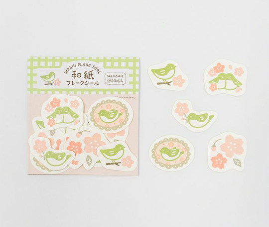 Autocollants "flake" - Oiseaux et fleurs