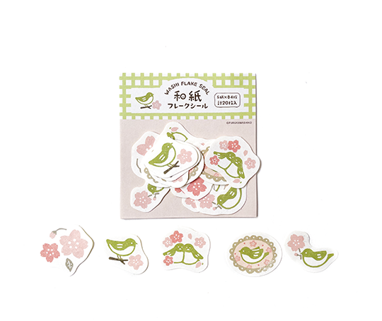 Autocollants "flake" - Oiseaux et fleurs