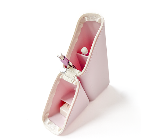Trousse triangle Kakusta Slim en silicone - Rose pâle