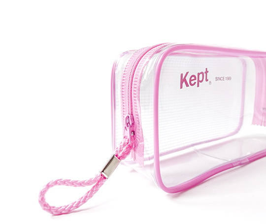 Grosse trousse transparente Kept - Rose