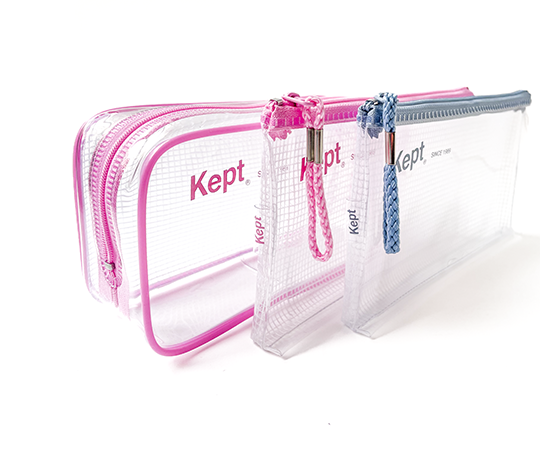 Grosse trousse transparente Kept - Rose