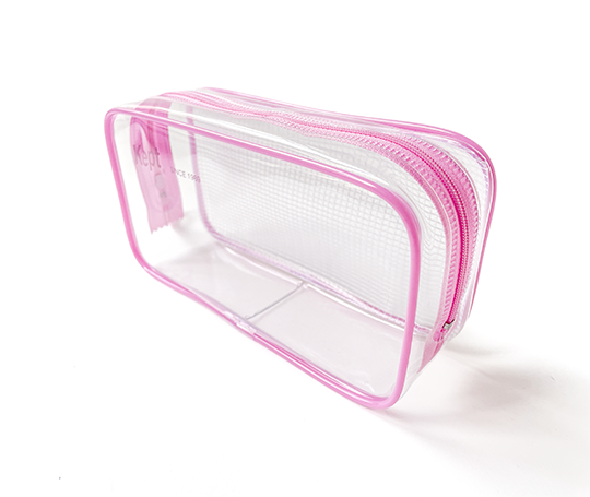 Grosse trousse transparente Kept - Rose