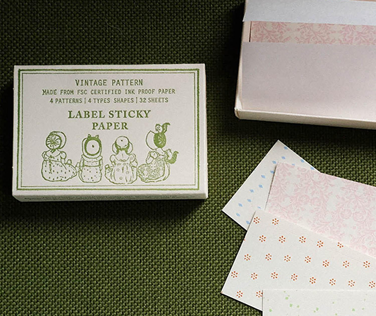 Boîte de 32 étiquettes autocollantes - Vintage