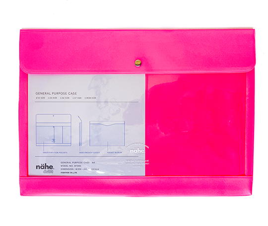 Pochette Nähe A4 - rose fluo