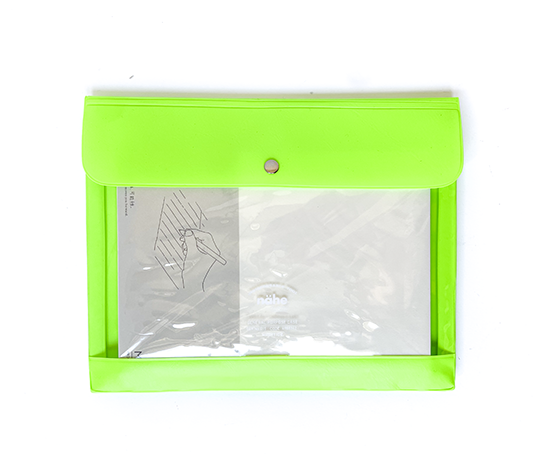 Pochette Nähe A5 - vert fluo