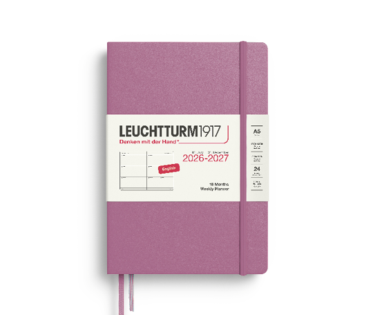 Leuchtturm agenda 26/27 A5 rigide en blocs - Dusty Rose