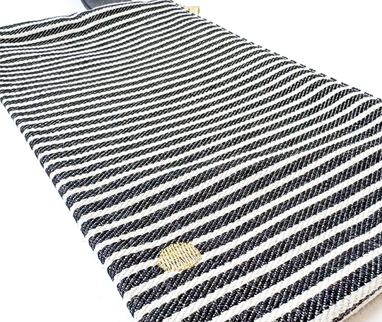 Pochette allongée en coton avec anse noire - Basile