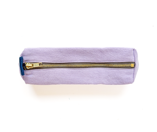 Trousse à crayons Iona en coton bio - Lilas