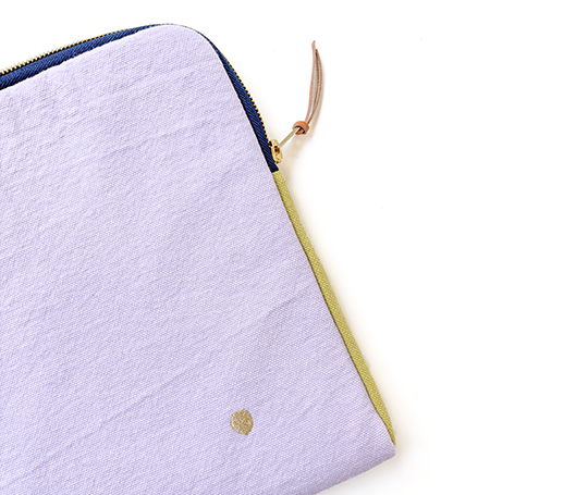 Housse en coton pour ordinateur portable 13/14 pouces - Lilas Ananas