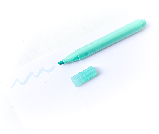 Gros surligneur fluo aux tons pastel