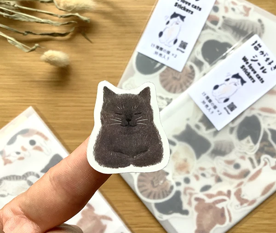 Autocollants flakes - We love cats