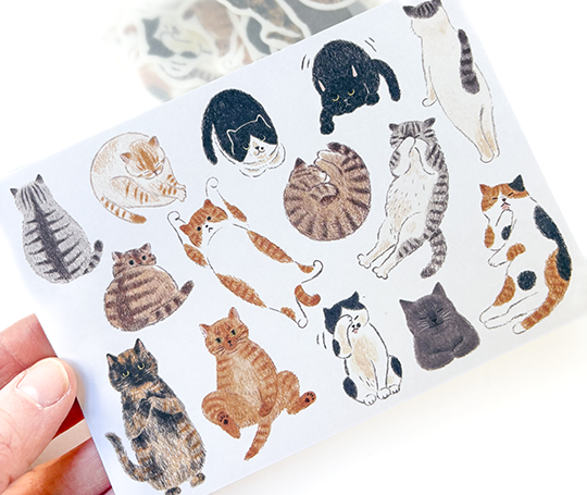 Autocollants flakes - We love cats